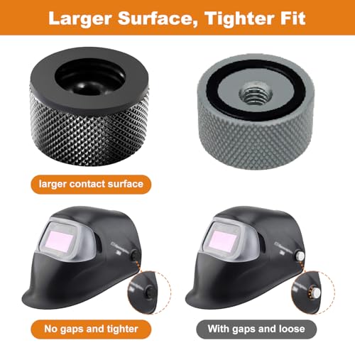 Newace Aluminum Welding Hood Fasteners Pipeliner Helmet Accessories Headgear Replacement Parts Screws 1 Pair(Black)