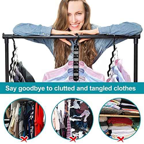 Closet Organizers and Storage,Upgraded Organization and Storage Clothes Hanger,8 Pack College Dorm Room Essentials,Sturdy Closet Organizer Home Essentials Space Saving Hangers for Thick Clothe
