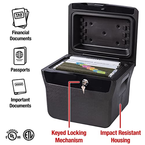 SentrySafe Fireproof Waterproof Lock Box with Key Lock - 0.66 Cu Ft, 14.1 x 16.6 x 13.8 Inches