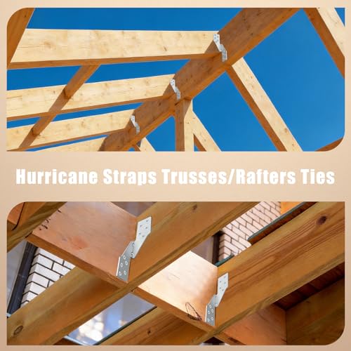 Heavy-Duty Hurricane Tie Brackets - 80 Pack Rafter & Joist Reinforcement