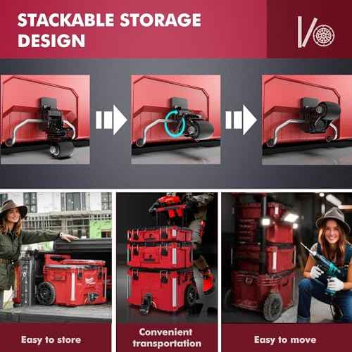 Packout Caster Wheel Kit, Upgraded Metal Front Wheels Fit for Milwaukee 48-22-8427/8426 Packout Rolling Tool Box-Accessories for Packout Toolbox, Folding Packaging Accessories Make Shipping Easy