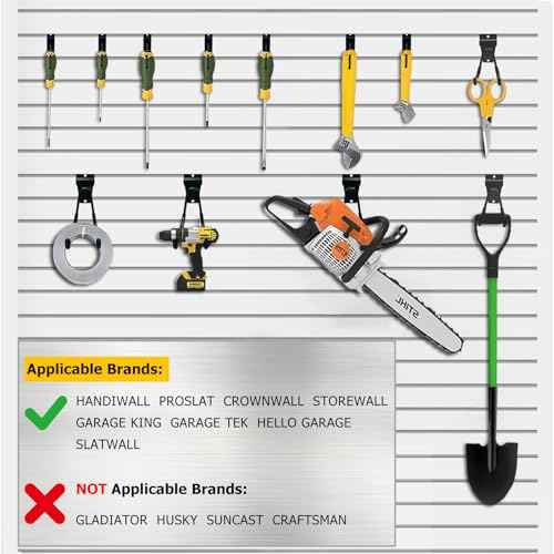 Slatwall Accessories, 22 Pack Heavy Duty Steel Slatwall Hooks, Multi-Size Slat Wall Hanging Hooks for Ladders, Bikes, Garage and Garden Tools (ProSlat & Slatwall Panel Compatible)