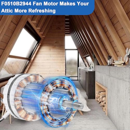 Behonor White Attic Ventilation Fan Motor Compatible with Lomanco 2000 & 1800 Series - Replacement Kit