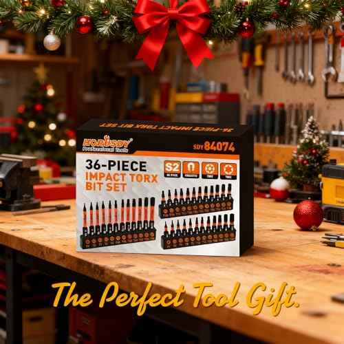 HORUSDY Torx Bit Set, 36pcs Security Torx Bit Set,Tamper Proof Star Bits (T5-T40) for Impact Driver, S2 Steel Screwdriver 1" & 2.3" Long,Torque Security Bits with Storage Box