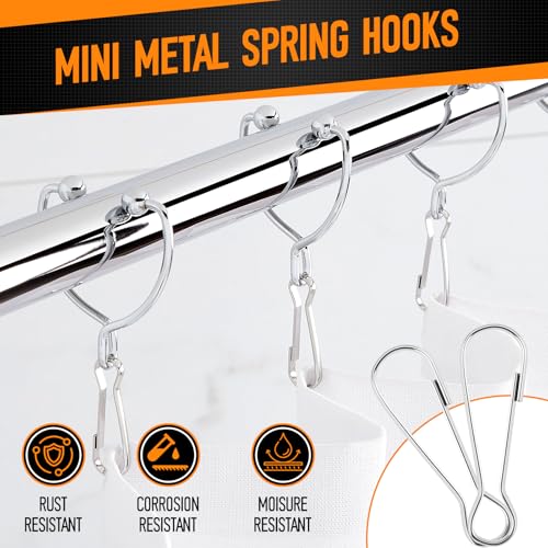 60pcs Metal Spring Hook Buckles Nickel Plated for Hanging, Zippers, Keychains