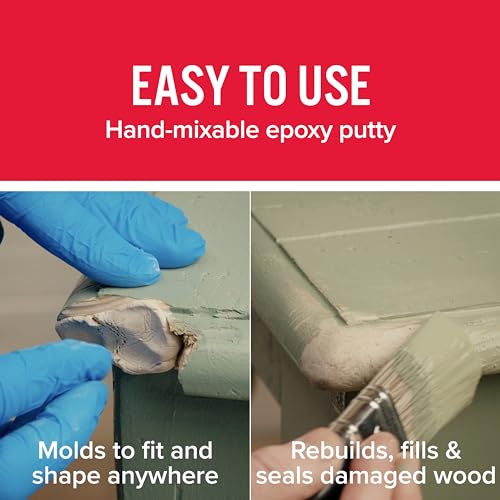 J-B Weld KwikWood Wood Repair Epoxy Putty Stick 3.5 Inch - Light Tan, 1 oz