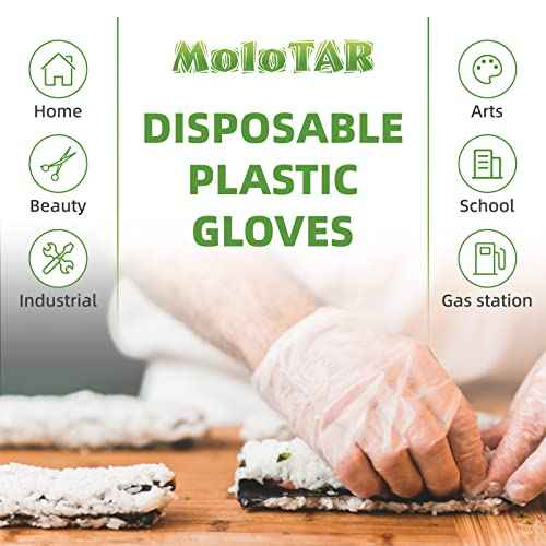 500 Pieces Plastic Disposable Gloves,Disposable Gloves for Cleaning, [ One Size Fits Most ]