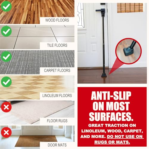 Securityman 2-in-1 Door & Sliding Patio Door Security Bar - Black, Pack of 1