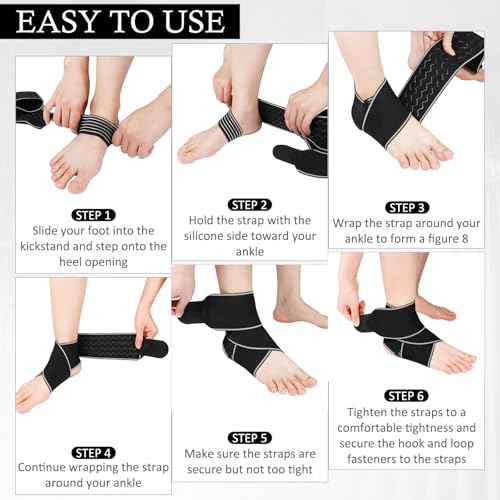 Ankle Brace for Sprained Ankle, Ankle Support for Women & Men, Adjustable Compression Wrap for Achilles Tendonitis & Plantar Fasciitis Relief (Grey)