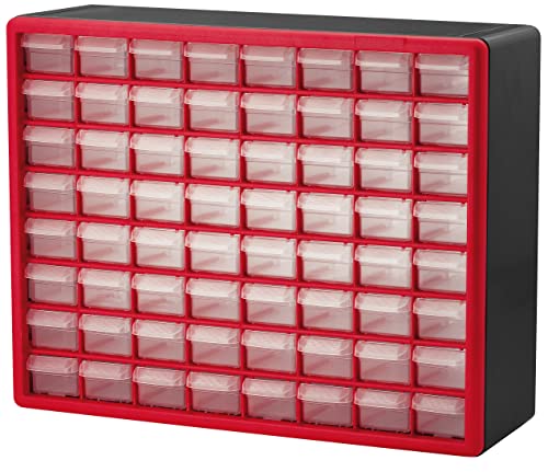 Akro-Mils 44-Drawer & 64-Drawer Storage Cabinets Bundle, 20W x 6D x 16H, Red