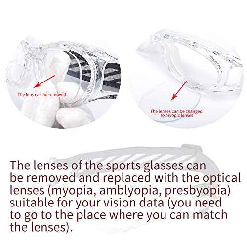 Kids Sport Glasses - Basketball & Football Goggles - Boys Safety Eyewear - Anti Shock Collision Glasses - Frame 7-14