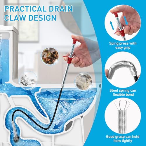 Oanie 12-Pack Drain Snake Hair Clog Remover Kit for Home Plumbing