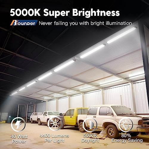 BBOUNDER Black 12-Pack 4FT LED Shop Lights 6500K Linkable 40W Commercial