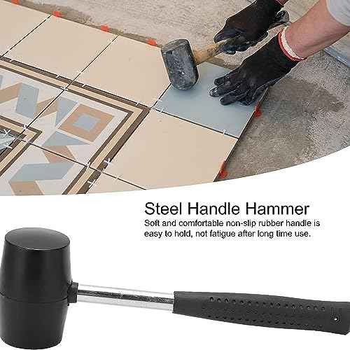 Rubber Mallet 300g Stainless Steel Tube Rubber Handle DIY Hand Tools