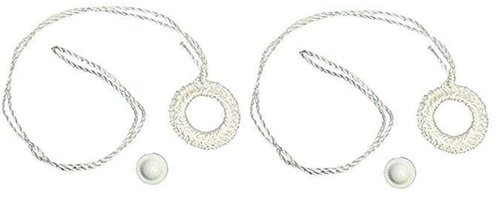 Shade Doctor of Maine Two Pack Roller Window Shade Double Crochet White Ring Pull & Screw Button Set from