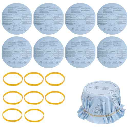 8pcs Dry Disc Vacuum Filters, Reusable Wet Dry Vac Filter Wet Dry Vacuum Cleaners Replacement Parts with Retaining Bands Compatible with Most 5 Gallon and Larger VF2002 90107