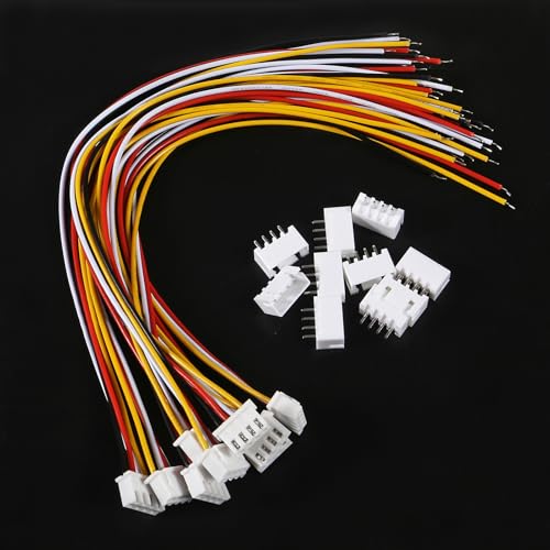 ACEIRMC 10Pairs JST-XH 2.54mm 4-Pin Male Female Connectors Kit with 200mm Cable