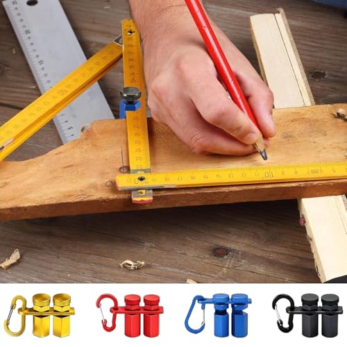 Fotymiu Tall Stair Gauges for Framing Square – Hexagonal Lock, Holder & Hook (Blue-1 Set)