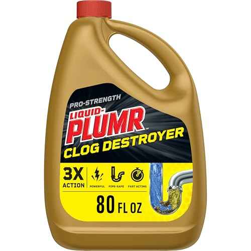 Liquid-Plumr Pro-Strength Clog Destroyer, Liquid Drain Cleaner, 80 Fluid Ounces (Package May Vary)