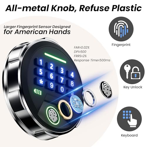 KornerBatl 20 lb Biometric Safe with Fingerprint Lock, LED Light, 9.84 x 13.78 x 9.84 inches