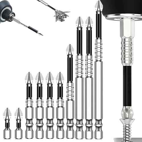 10-Pack Screwdriver Bit Set: Anti Slip 2-Inch Magnetic Phillips Head Drill bit - Premium S2 Steel Electric PH2 - Professional & DIY Use (10pcs-PH2(1-6inch))