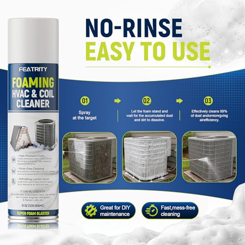 Featrity Foaming AC Coil Cleaner 38oz Pack of 2 for Evaporators & Condensers