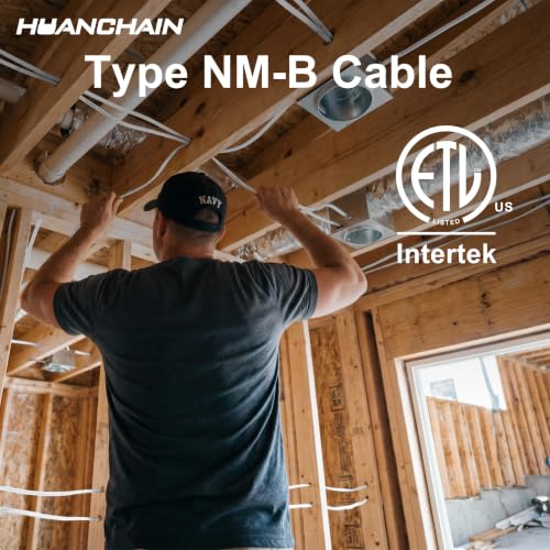 HUANCHAIN 14/2 W/G NMB Non-Metallic Sheathed Electrical Cable 100FT White