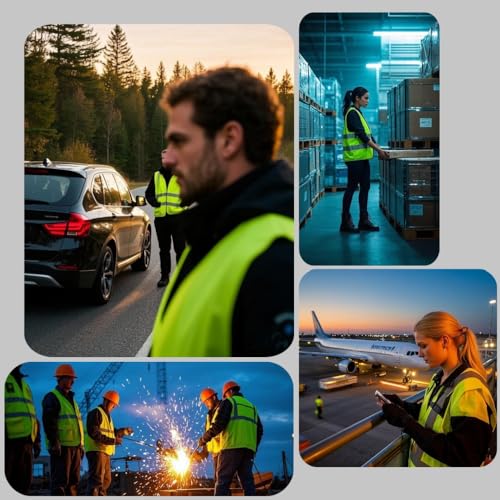 Hi Vis Reflective Safety Vest with High Visibility Strips for Road Crew & Outdoor