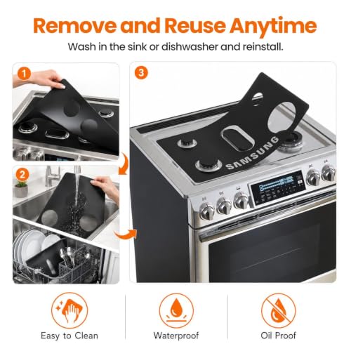 Samsung 26 x 16.9 Inch Teflon Stove Top Burner Cover for NX58M6630SG / NX58M6630SS / NX58R6631SG