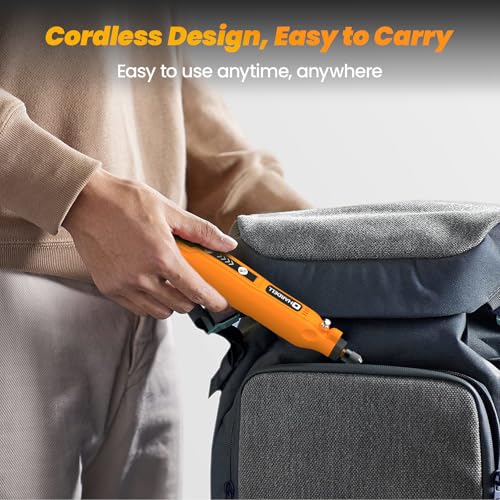 HARDELL Orange 69-Piece Cordless Rotary Tool Kit with 5-Speed & Accessories
