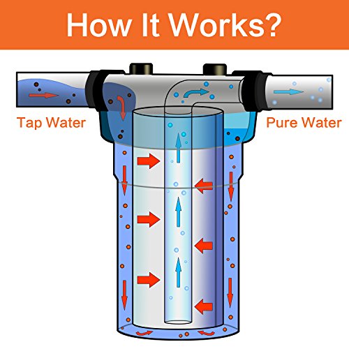 Geekpure 10 Inch Clear Whole House Water Filter Housing - Variation 1, 1" Port