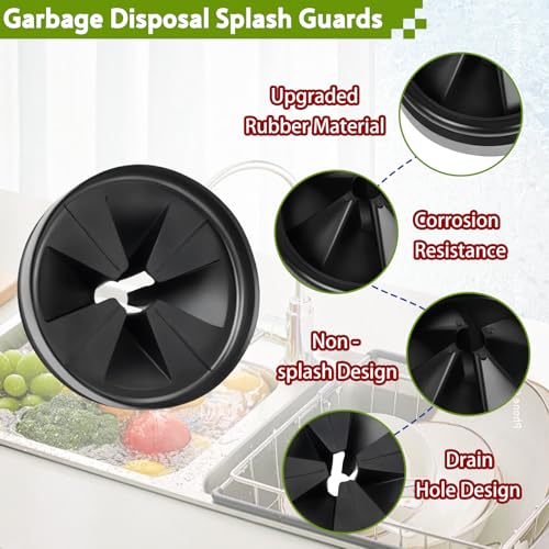 4-Pack 3-3/8in Garbage Disposal Splash Guard Compatible with