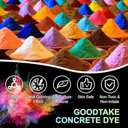 GOODTAKE Concrete Pigment, Black Iron Oxide Pigment Powder, Concrete Cement Dye Color Pigment for Concrete, Cement, Mortar, Grout, Plaster, Tile, Terracotta, Colorant, Paint (Black, 4 oz)