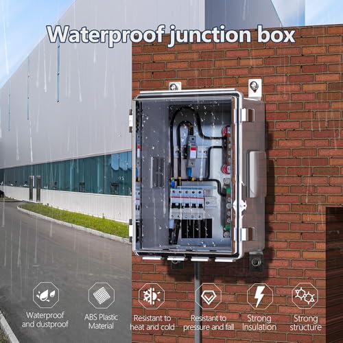 ANIMACYN Clear Cover ABS Waterproof Electrical Junction Box 11.8x7.9x5.1 inch Ventilated IP65 Indoor/Outdoor
