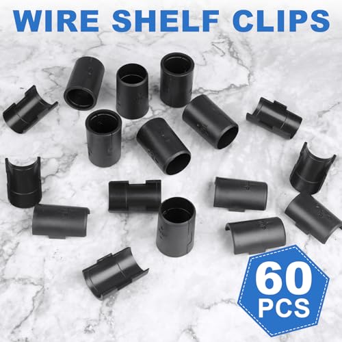 60PCS Plastic Wire Shelf Clips for Metal Shelving and Rack Systems