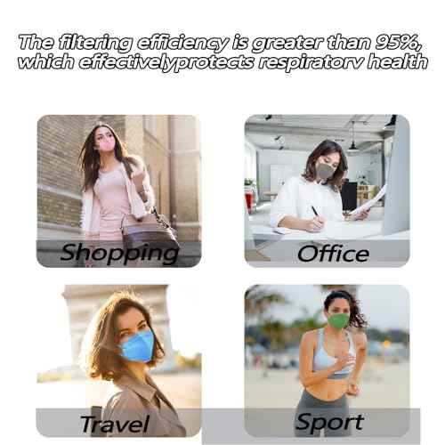 50pcs KN95 Face Mask 5 Layer Cup Dust Safety Masks Filter Efficiency¡Ã95% Breathable Elastic Ear Loops Masks