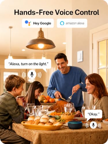 GHome Smart Single Pole WiFi Light Switch 4 Pack - Alexa & Google Compatible