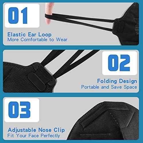 NIOSH Approved N95 Mask Particulate Respirators, N95 Face Masks 10 Pack, Individually Wrapped, Universal Fit£¬Black