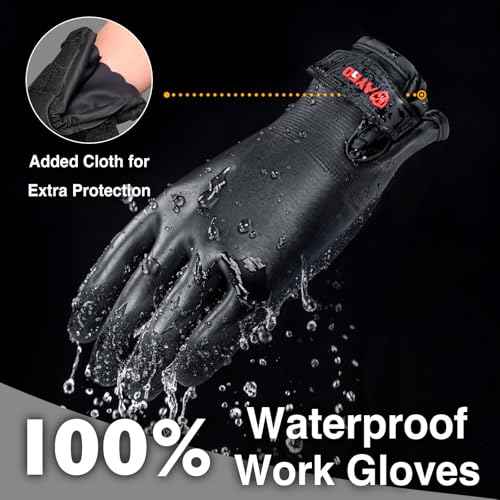 KAYGO Winter Waterproof Thermal Work Gloves, Double Latex Coated, Insulated Warm Liner For Cold Weather, KG145