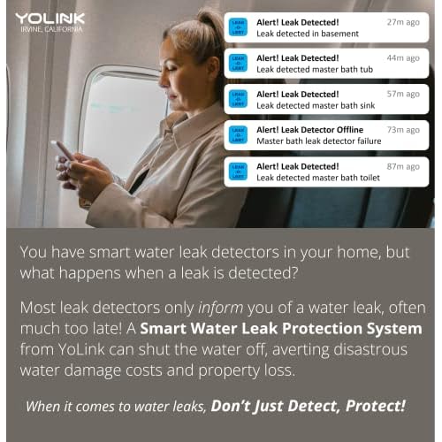 YoLink Water Leak Detection Starter Kit, w/SpeakerHub Audio/Talking Hub & Water Leak Sensor 1, LoRa Up to 1/4 Mile Open-Air Range, SMS/Text, Email & Push Notifications, w/Alexa, IFTTT, Home Assistant