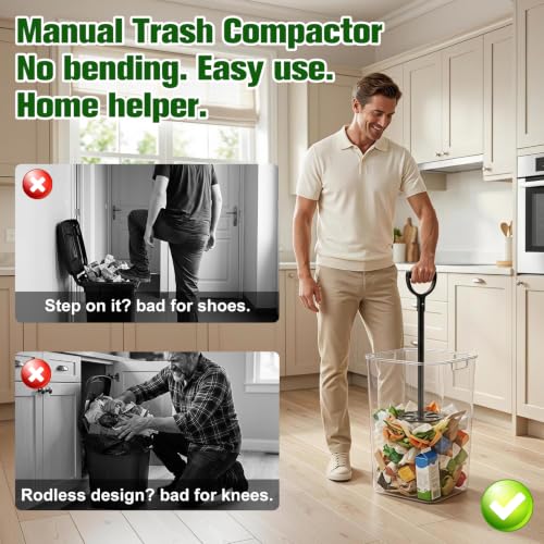 BSTSLL Manual Trash Compactor with Can Crusher for Kitchen & Garage