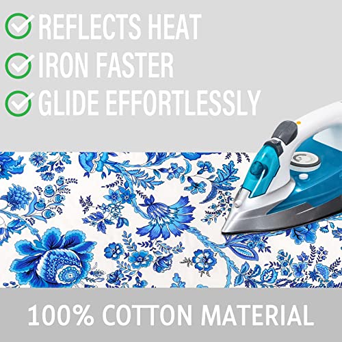 Memeaty Celadon 15x54 inch Ironing Board Cover and Pad, Elastic Edge with Thicker Padding