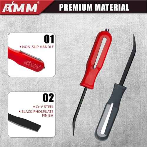 AMM 2 PCS Pocket Pry Bar Set, Mini Pry Bar with Magnet Top and Pocket Clip, 4.5" Small Pry Bar for Home Office, Car Repair Gadgets, Electronics and Mechanics Repair