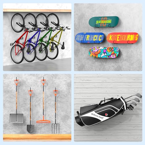 GURADESIGN 8-Pack Heavy Duty Bike Hooks for Garage Wall & Ceiling - 100 LBS Capacity