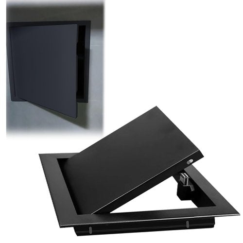 Oracra Black Click Fit Wall Access Panel for Drywall, Metal Shower Magnetic Door Inspection Hatch Plate, Electrical Plumbing Attic Hole Cover Doors(20.3x20.3cm/8x8in)