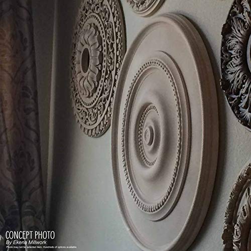 Ekena Millwork CM13BR2 13"OD x 7 1/2"ID x 3/4"P Bradford Classic Ceiling Medallion, Fits Canopies up to 8-5/8", 2 Piece