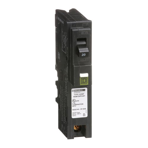 Square D by Schneider Electric Square D - HOM120PCAFIC Homeline Circuit Breaker, 20-Amp, 120V, 1-Pole CAFCI, Plug-On Neutral
