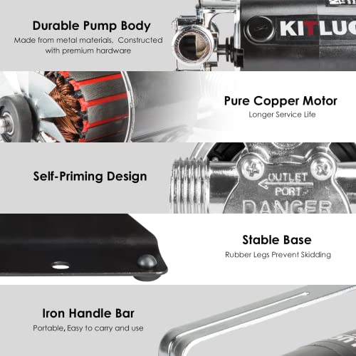 KITLUCK 1/10HP Electric Water Transfer Pump 330GPH with 6ft Suction Hose
