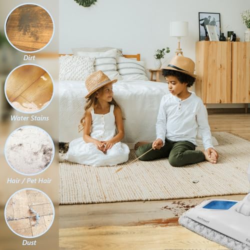 NXPPYY 4-Pack 1940/1806 Bissell Steam Mop Pads — 2 Soft Microfiber + 2 Scrubbing Pads, 19402/19404/19408/19409 Compatible