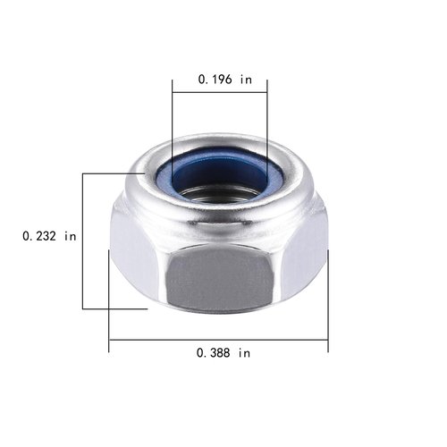 Wensilon(50pcs) M6 Self Clinching Nuts 304 Stainless Steel Self-Lock Nylon Inserted Hex Lock Nuts
